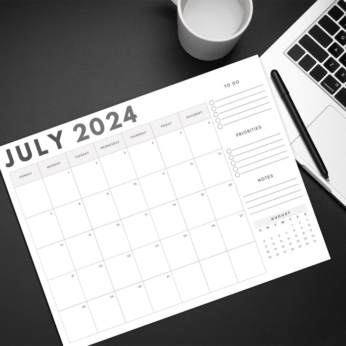 PDF 2024 July Minimalist Calendar | Printable Elegant Blank Monthly Calendar Planner