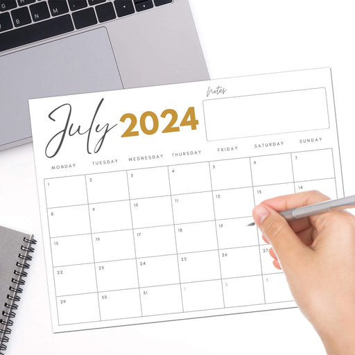 PDF Minimalist July 2024 Calendar | Printable Monthly Blank Calendar Planner