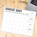 PDF Retro August 2024 Minimalist  Calendar | Printable Vintage Classic Inspired Planner