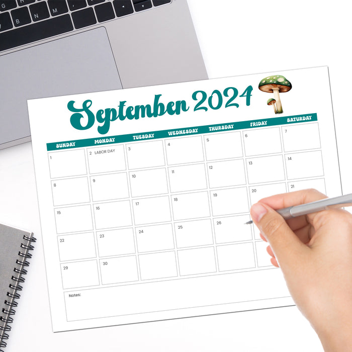 Modern Minimalist Retro Printable Calendar September 2024