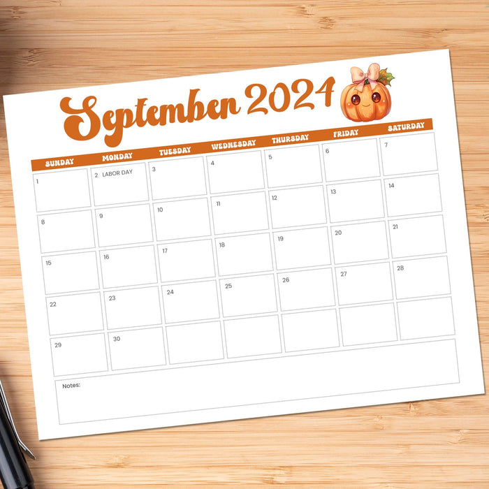 Minimalist Retro Style Printable September 2024 Calendar - Posh Park minimalist-retro-style-printable-september-2024-calendar-posh-park