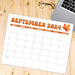 Simple September 2024 Minimalist Retro Calendar Printable