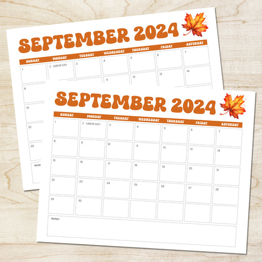 Simple September 2024 Minimalist Retro Calendar Printable