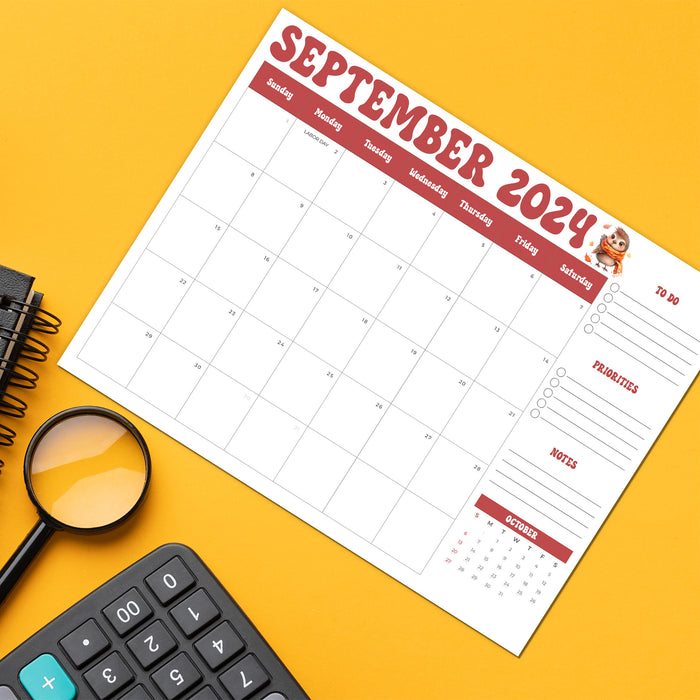 Retro Minimalist Theme Printable September 2024 Calendar