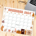 Printable Whimsical December Calendar