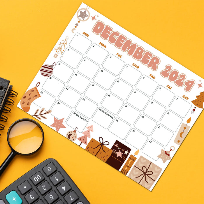 Printable Whimsical December Calendar