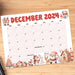 Retro Style Whimsical December Calendar