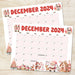 Retro Style Whimsical December Calendar