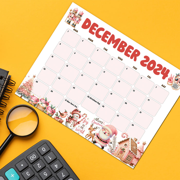 Retro Style Whimsical December Calendar