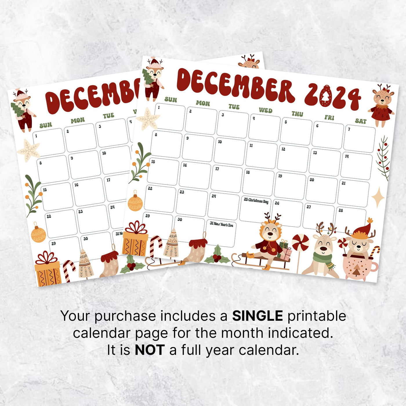 Retro Cute December Calendar Posh Park