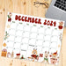 Retro Cute December Calendar