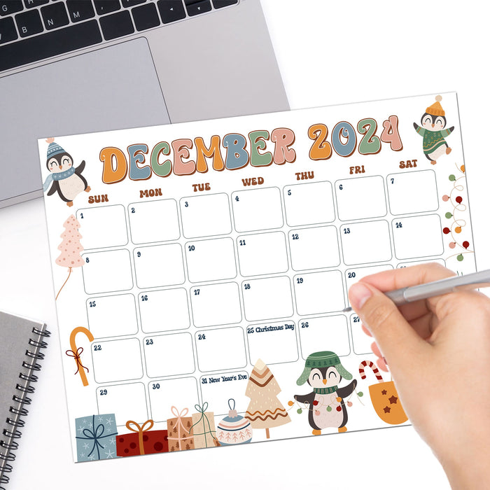 Cute Whimsical Retro December Calendar