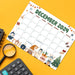 Retro December Calendar with Cute Design Printable