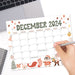 Printable Cute December Calendar with Retro Style