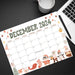 Printable Cute December Calendar with Retro Style