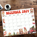 Printable Whimsical Cute December Calendar