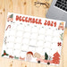 December Calendar with Retro and Cute Theme