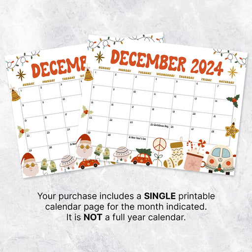 Retro Whimsical December Calendar