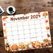 Whimsical November Calendar Design