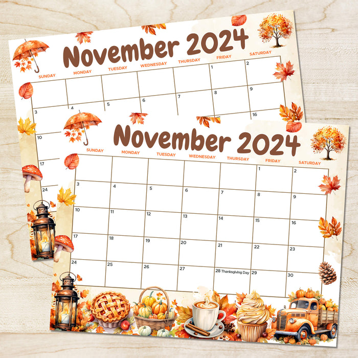 Whimsical November Calendar Design