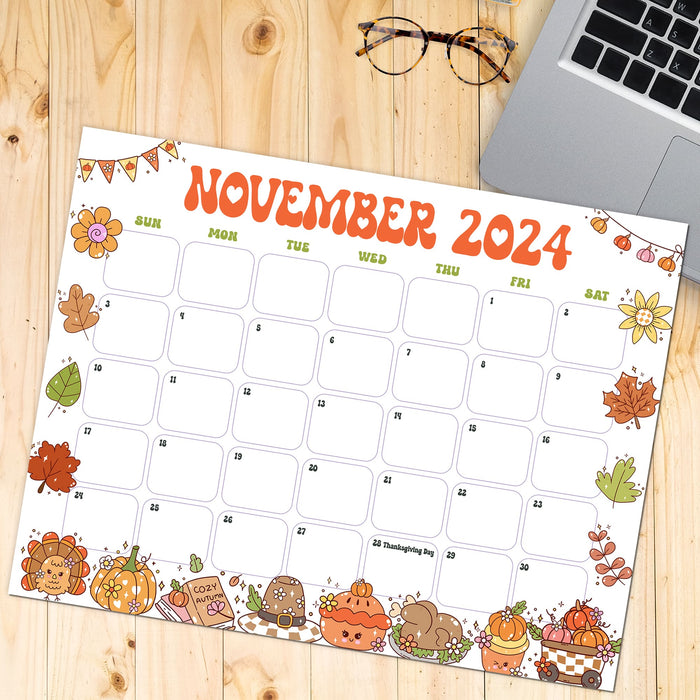 Cute Retro Whimsical November Calendar Printable