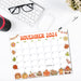 Cute Retro Whimsical November Calendar Printable