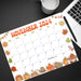 Cute Retro Whimsical November Calendar Printable