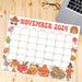 Vintage November Calendar Printable Retro Design