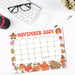 Vintage November Calendar Printable Retro Design