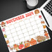 Vintage November Calendar Printable Retro Design