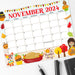 Whimsical November Fall Calendar Printable