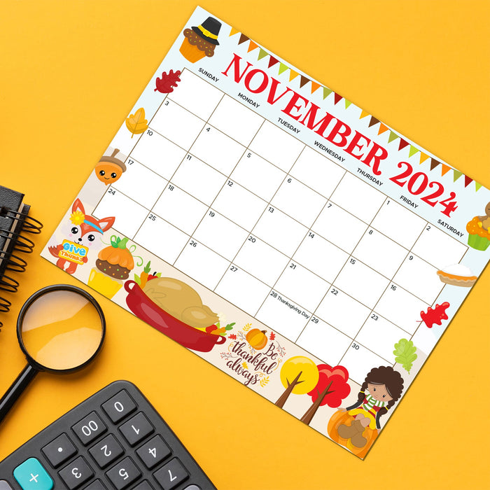 Whimsical November Fall Calendar Printable