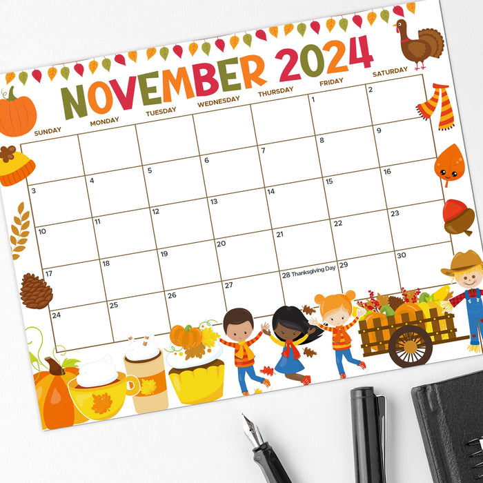 Fall Themed Calendar November Edition