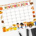 Fall Themed Calendar November Edition