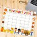 Fall Themed Calendar November Edition