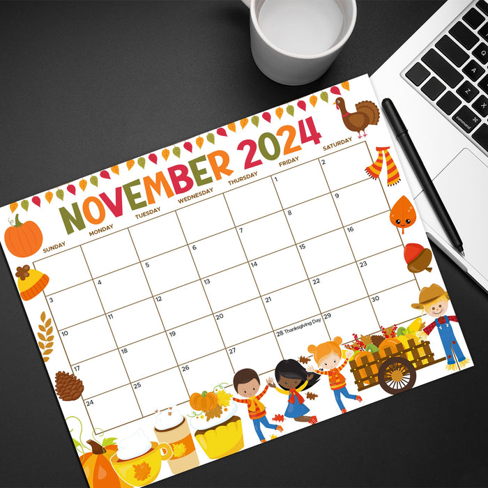 Fall Themed Calendar November Edition