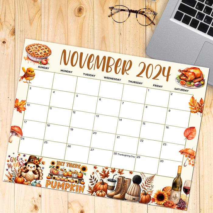 Cute November Fall Design Calendar Printable