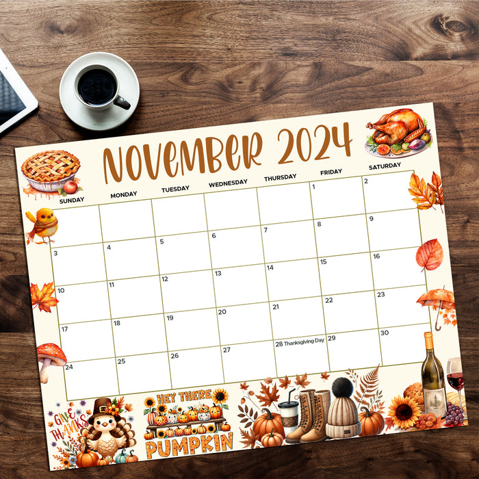 Cute November Fall Design Calendar Printable