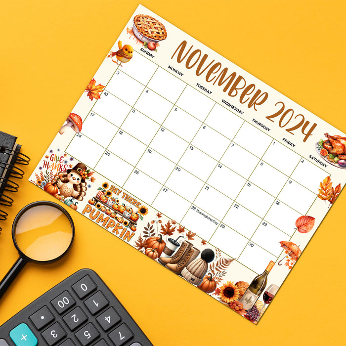 Cute November Fall Design Calendar Printable