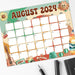 PDF Retro Nostalgic Summer Theme August 2024 Calendar | Printable Vintage Summer Vibe Monthly Planner
