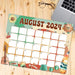 PDF Retro Nostalgic Summer Theme August 2024 Calendar | Printable Vintage Summer Vibe Monthly Planner