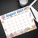 PDF Back To School Retro Vibe August 2024 Calendar | Printable Classic Nostalgic Themed August Monthly Planner