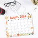 PDF Cute Retro Summer Vibe Theme August 2024 Calendar | Printable Vintage Style August Monthly Planner