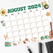 PDF Vintage Summer Vibe August 2024 Calendar | Printable Retro Nostalgic Summer Theme Monthly Planner