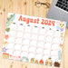 Printable Vintage August 2024 Calendar with Adorable Retro Theme