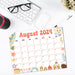 Printable Vintage August 2024 Calendar with Adorable Retro Theme