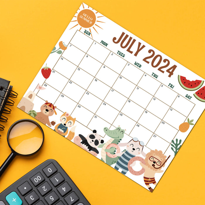 Plan your july adventures with our cute and colorful printable summer animal-themed calendar. This printable pdf calendar is easy to download and print, making it a convenient and adorable tool for staying on track throughout the month.