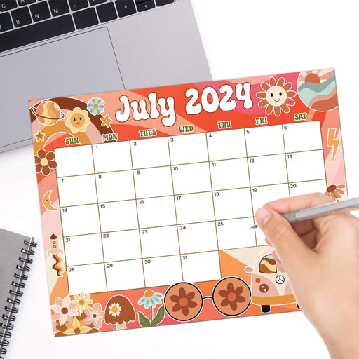 PDF Colorful Retro Vibe July 2024 Calendar | Printable Classic Nostalgic Themed July Monthly Planner