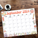 Retro School September Calendar Printable