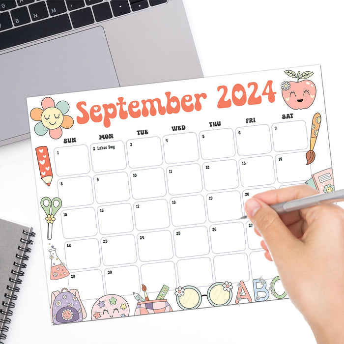 Retro School September Calendar Printable